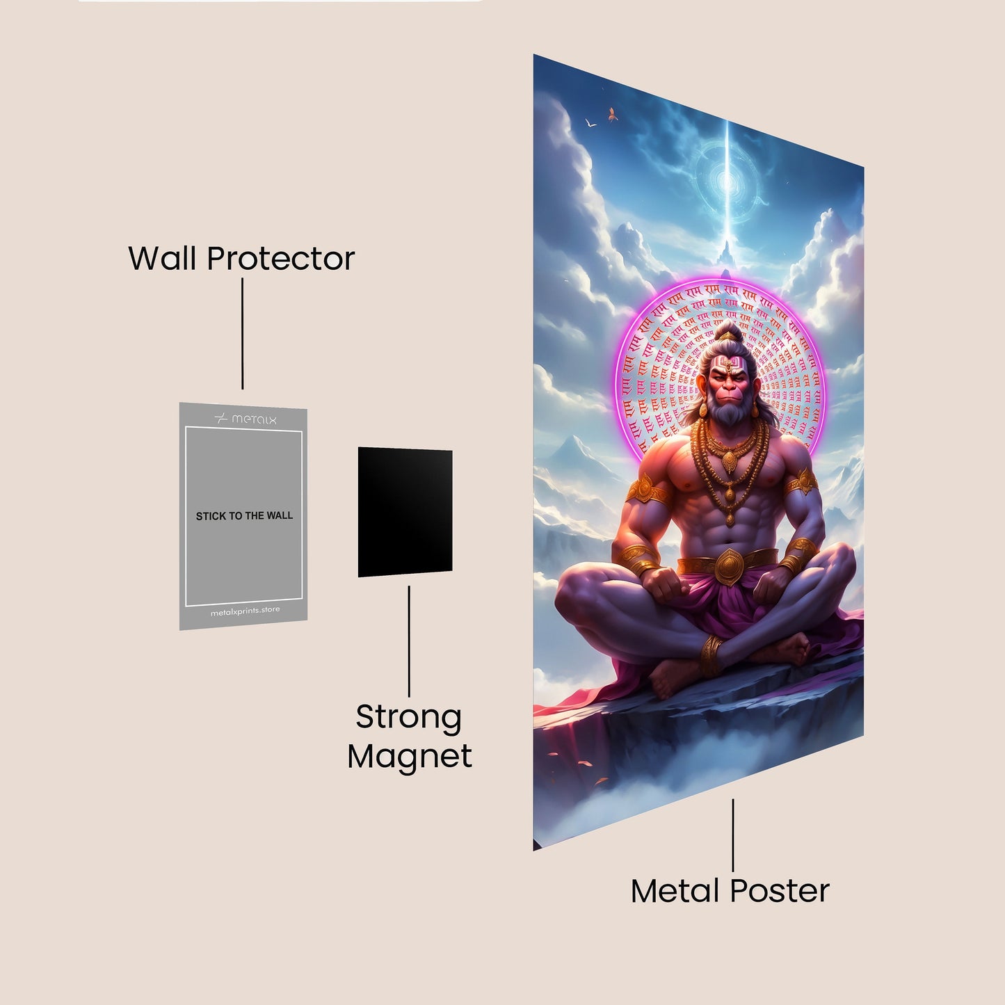 LORD HANUMAN HD Metal Poster