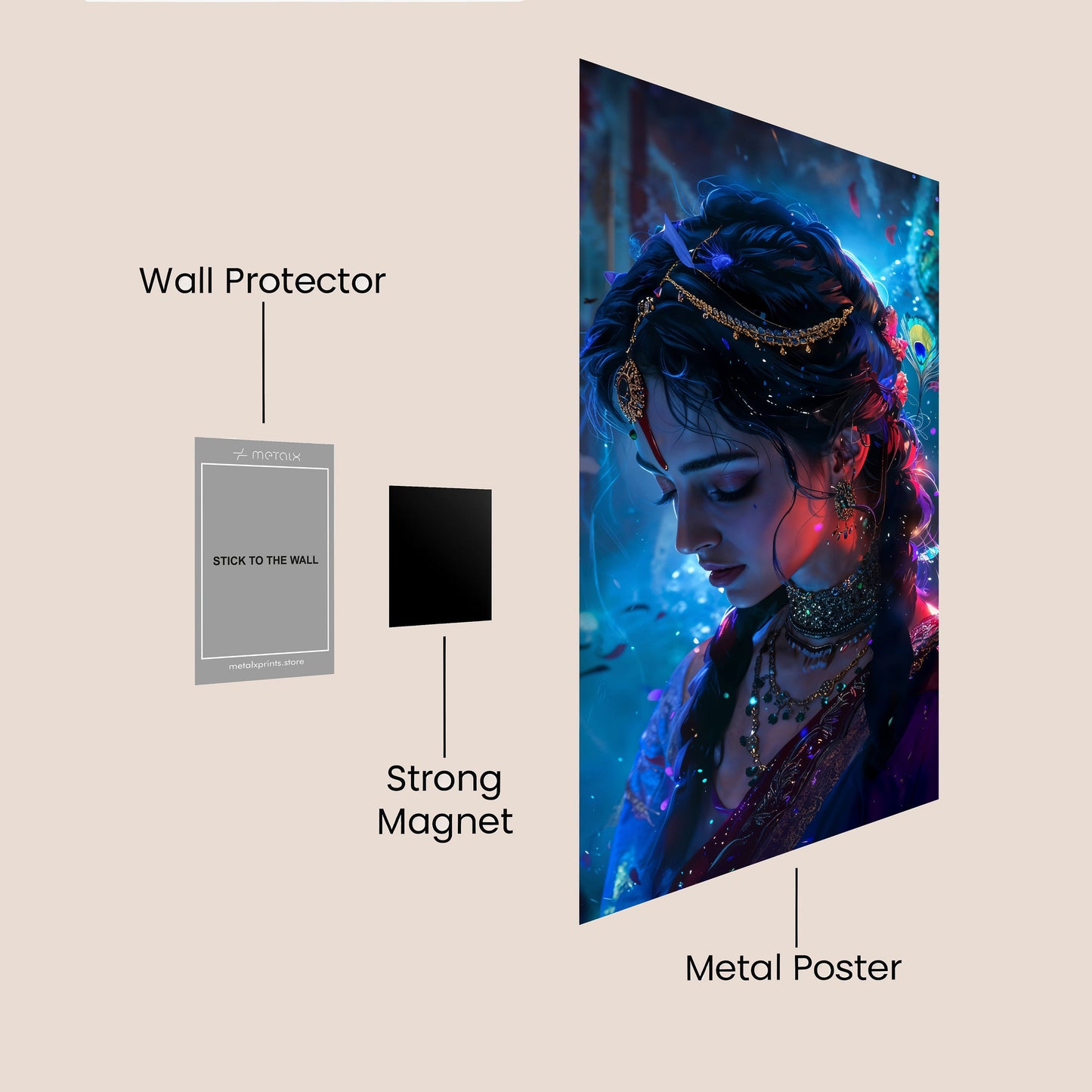 Radha Goddess HD Metal Poster