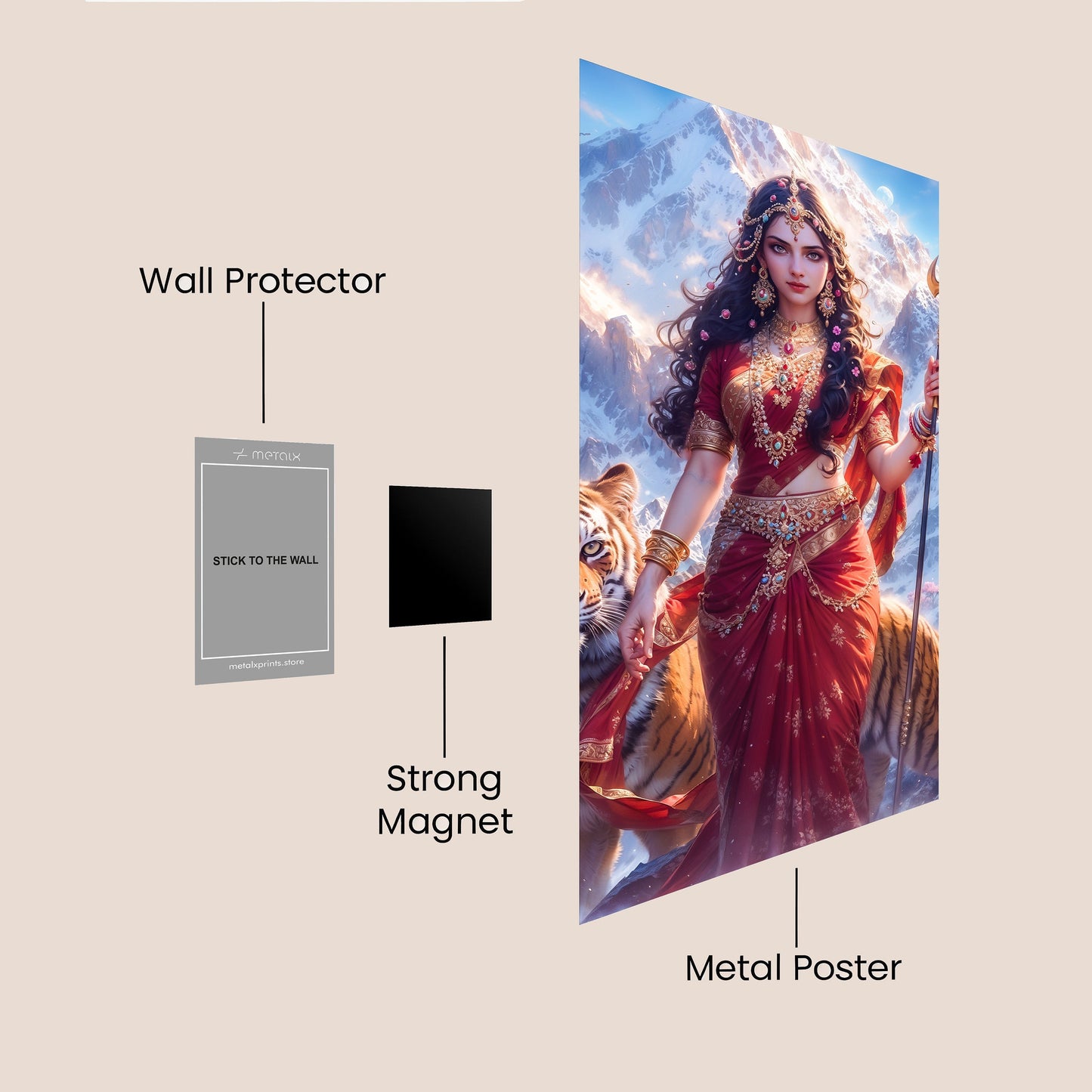 GODDESS DURGA HD Metal Poster