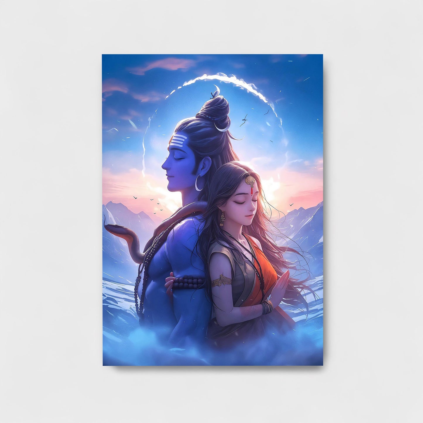 LORD SHIVA GODDESS PARVATI HD Metal Poster