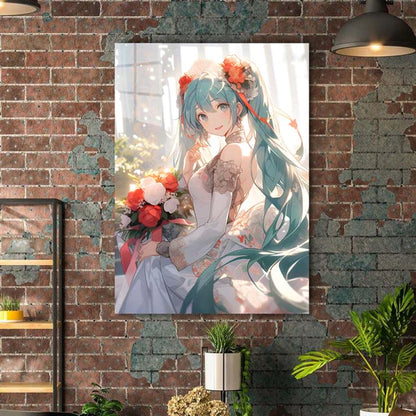 HATSUNE MIKU IN WEDDING DRESS- HD Shining Metal Poster