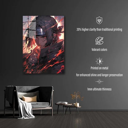 Amaterasu- Itachi Uchiha - Artwork HD Shining Metal Poster