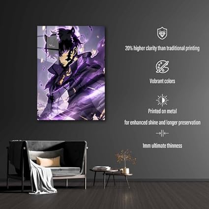 Solo Leveling Purple Power- HD Shining Metal Poster