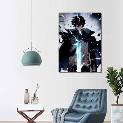 Solo Leveling sung jin woo art- HD Shining Metal Poster