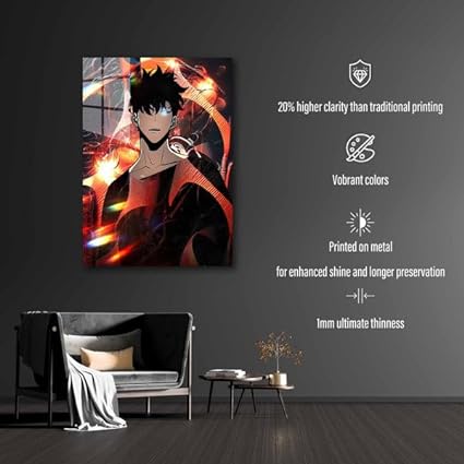 Solo Leveling Orange Art - HD Shining Metal Poster