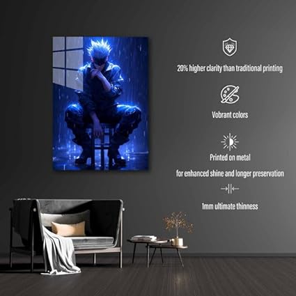 Gojo Dramatic Rain- HD Shining Metal Poster