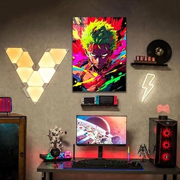 One Piece｜Neon Zoro- HD Shining Metal Poster