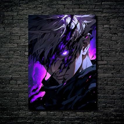 Satoru Gojo Purple Glow- HD Shining Metal Poster