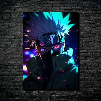 Portrait de Kakashi - Affiche HD en métal brillant