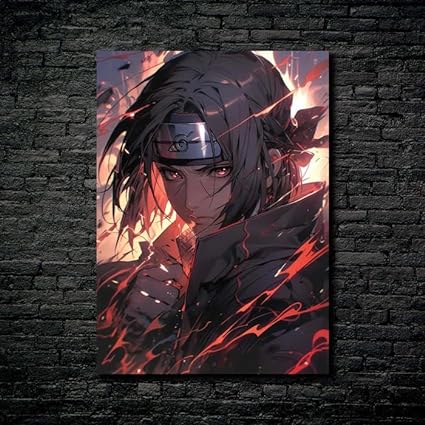 Amaterasu- Itachi Uchiha - Artwork HD Shining Metal Poster