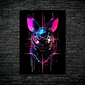 Pikacu Cyber Robot -  HD Shining Metal Poster