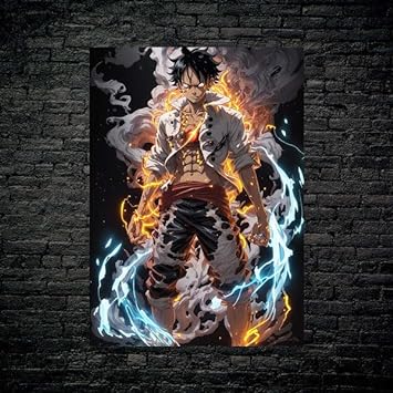 White-Eyed Luffy - HD Shining Metal Poster