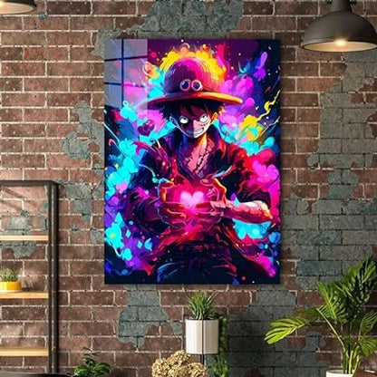 Monkey D. Luffy Neon-  HD Shining Metal Poster