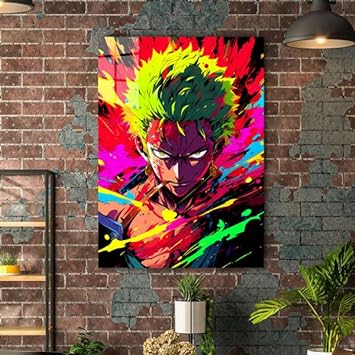 One Piece｜Neon Zoro- HD Shining Metal Poster