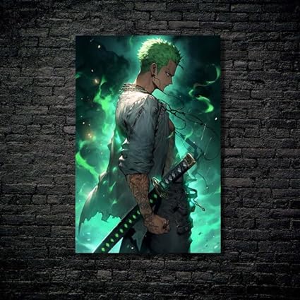 Roronoa Zoro 2 - Affiche HD en métal brillant