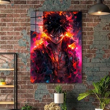 Red explosion Luffy- HD Shining Metal Poster