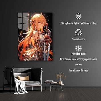 Asuna Sword Art Online  HD Shining Metal Poster