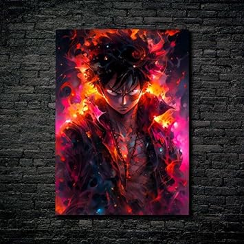 Red explosion Luffy- HD Shining Metal Poster