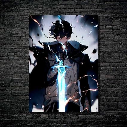 Solo Leveling sung jin woo art- HD Shining Metal Poster