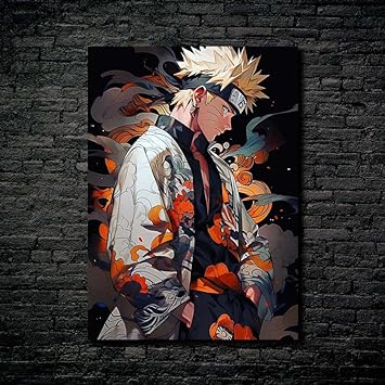 Affiche en métal brillant HD de Naruto Japan Style Smokey