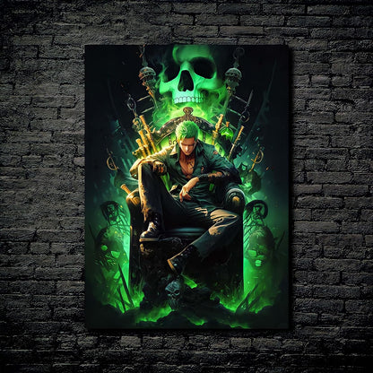 Roi de l'enfer - Roronoa Zoro - HD Shining Metal Poster