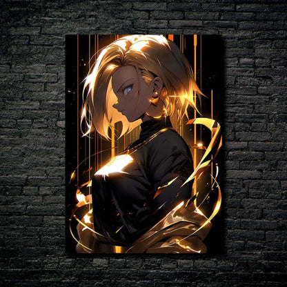 Android 18 _ Dragon Ball Z-Artwork HD Shining Metal Poster