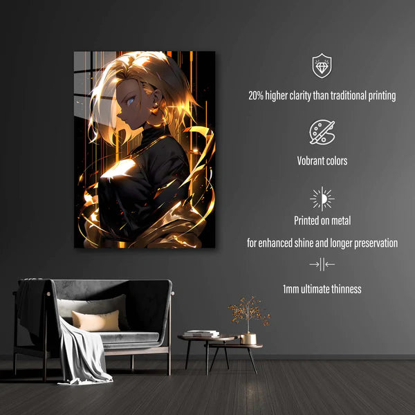 Android 18 _ Dragon Ball Z-Artwork HD Shining Metal Poster