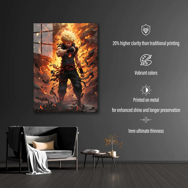 Bakugo Katsuki Ready To Fight- HD Shining Metal Poster