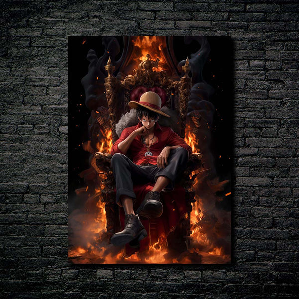 Blazing Throne Luffy- HD Shining Metal Poster