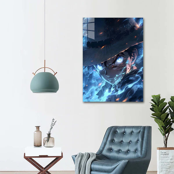 Blue Flame Luffy- HD Shining Metal Poster