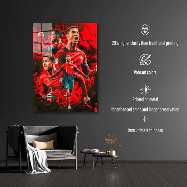 C Ronaldo Portugal- HD Shining Metal Poster