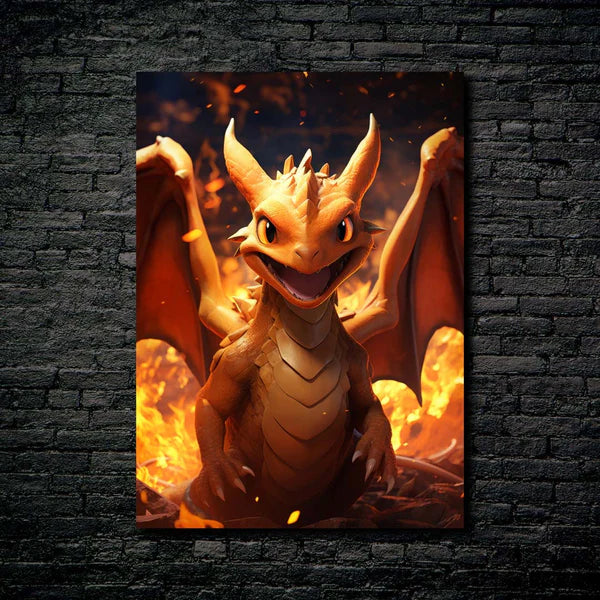 Charizard Fire- HD Shining Metal Poster