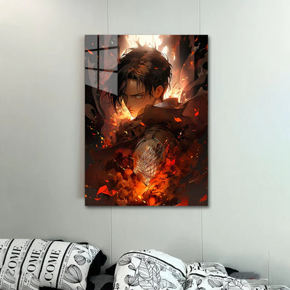 Crimson - Levi Ackerman - HD Shining Metal Poster