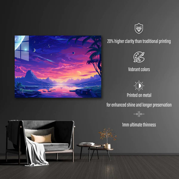 Fantasy Landscape Minimalist- HD Shining Metal Poster