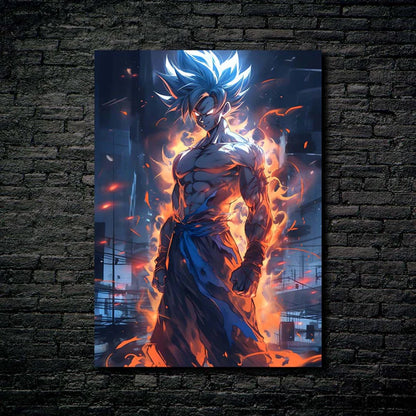 Fire mode Goku- HD Shining Metal Poster