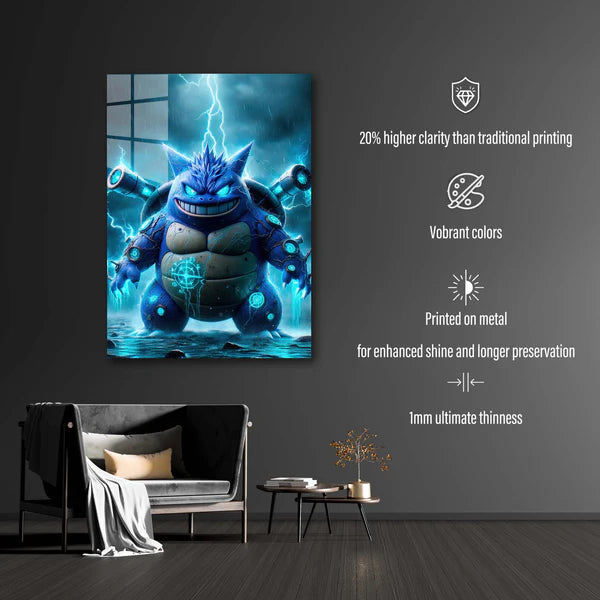 Gengar x Blastoise 2  HD Shining Metal Poster