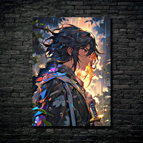 Giyu Tomioka from Demon slayer HD Shining Metal Poster