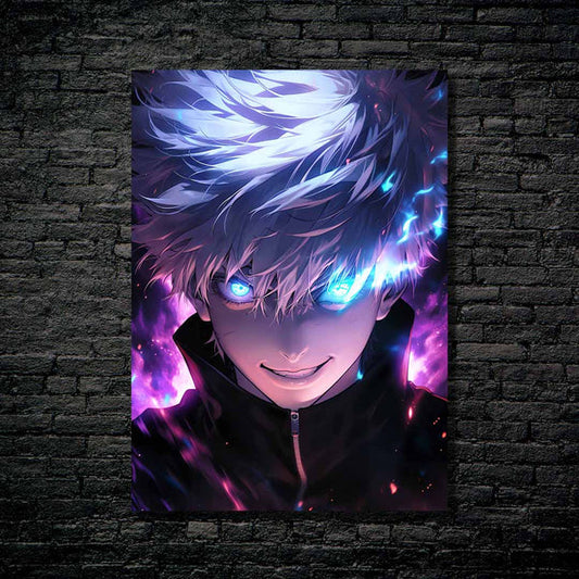 Gojo.EvilSmile- HD Shining Metal Poster