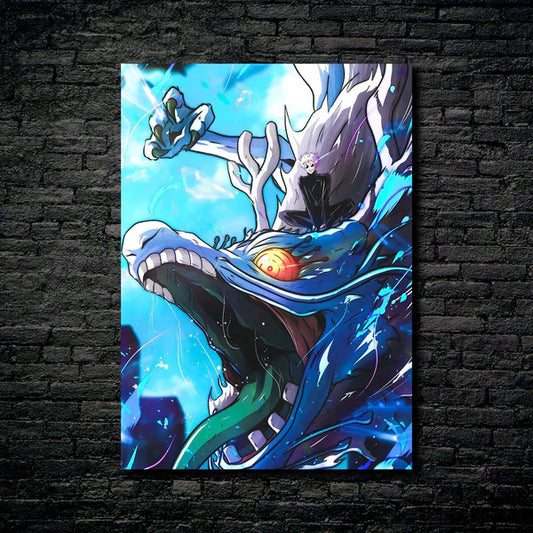 Gojo riding geto dragon- HD Shining Metal Poster