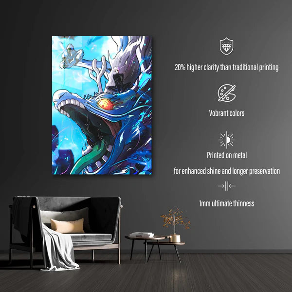 Gojo riding geto dragon- HD Shining Metal Poster