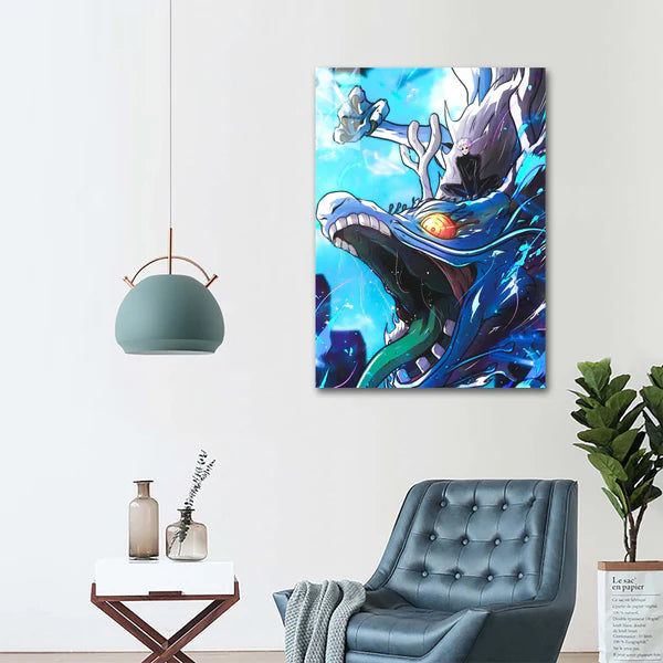 Gojo riding geto dragon- HD Shining Metal Poster