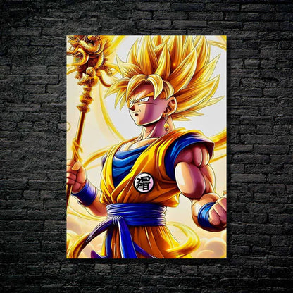 Goku Dragon Ball becomes Monkey King Sun Wukong HD Shining Metal Poster