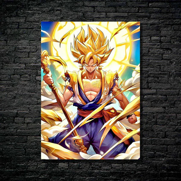 Goku Dragon Ball becomes Monkey King Sun Wukong 2 HD Shining Metal Poster