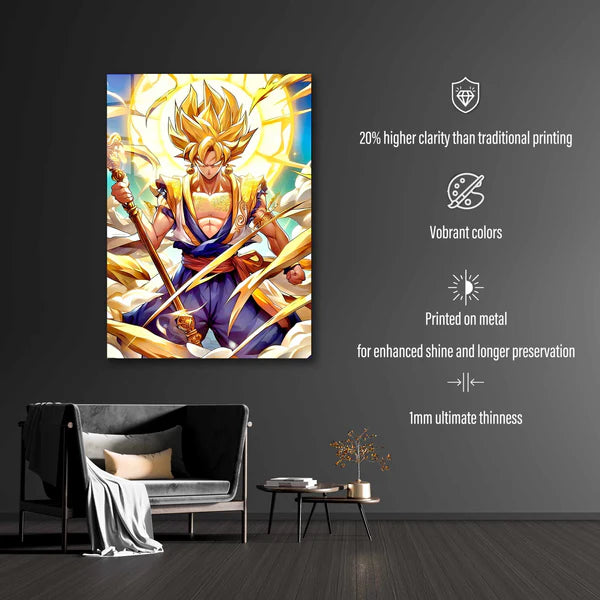 Goku Dragon Ball becomes Monkey King Sun Wukong 2 HD Shining Metal Poster