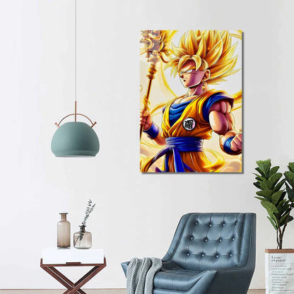 Goku Dragon Ball becomes Monkey King Sun Wukong HD Shining Metal Poster