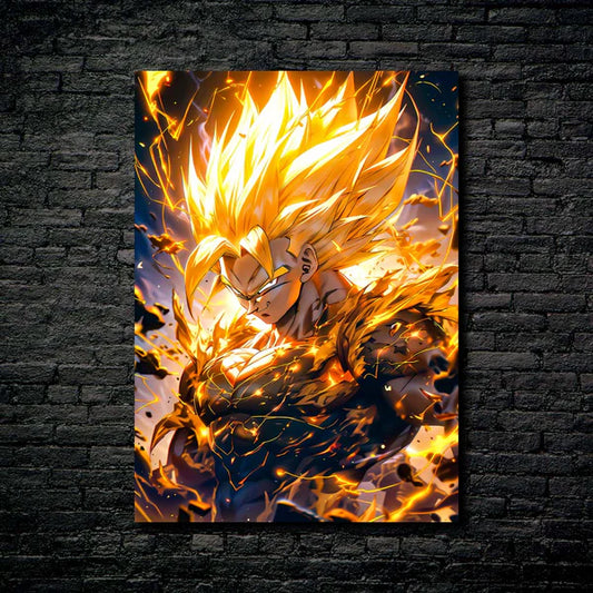 Goku Yellow Super Saiyan- HD Shining Metal Poster