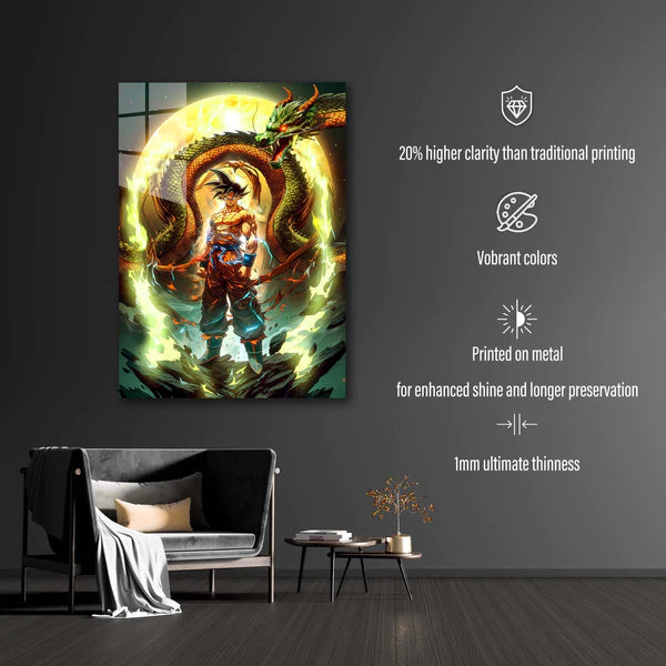 Goku & Shenron- HD Shining Metal Poster