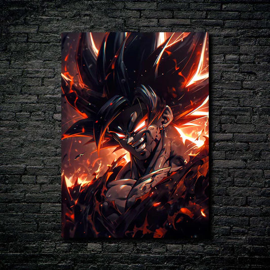 Goku burning rage- HD Shining Metal Poster