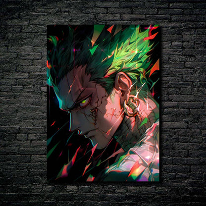 B00070-🎃Halloween zoro3 - HD Shining Metal Poster