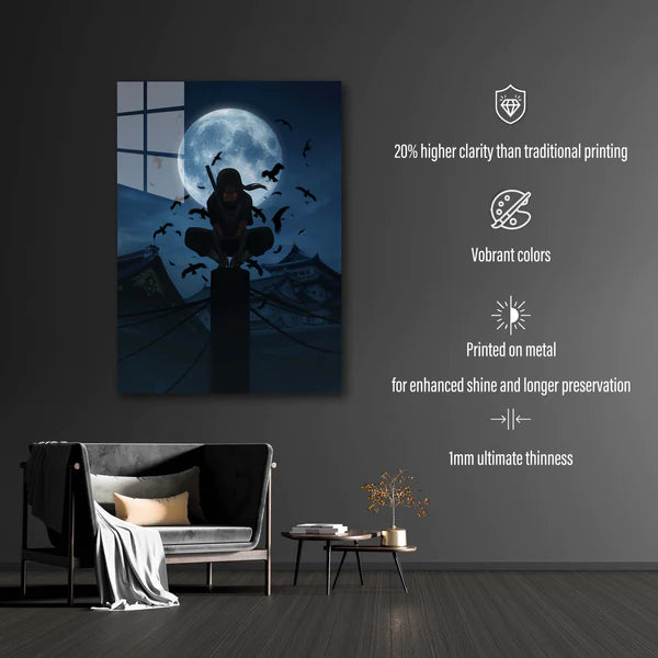 Itachi Uchiha Moon- HD Shining Metal Poster